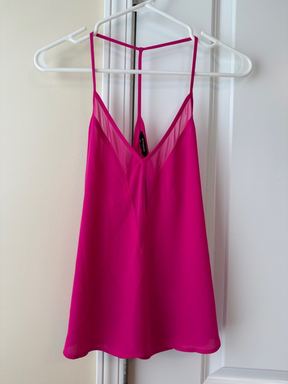Express women’s  Hot Pink Mesh-Trim Camisole Top